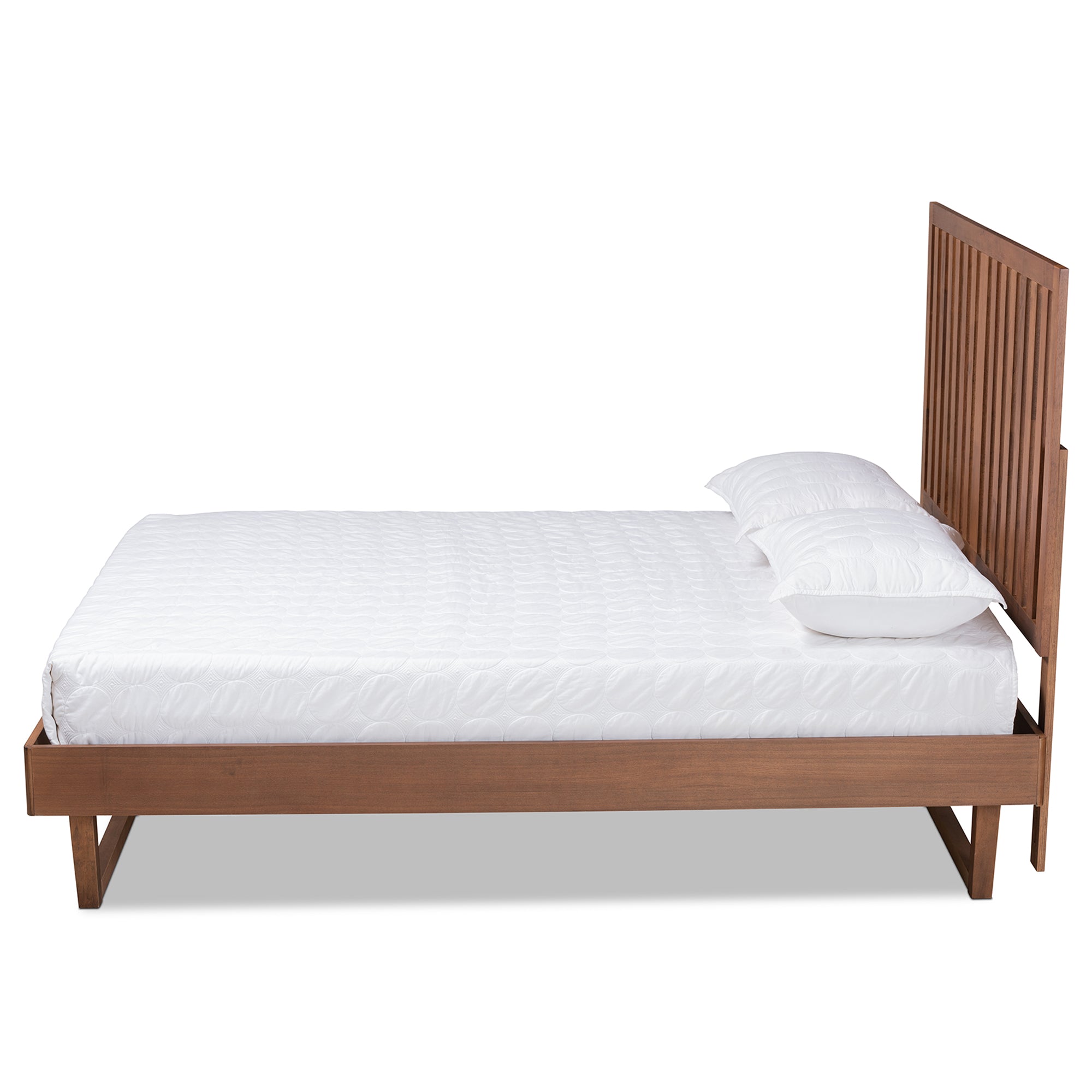 Baxton Studio Marin Contemporary/Modern Engineered Wood Platform Bed, Full, Walnut Brown