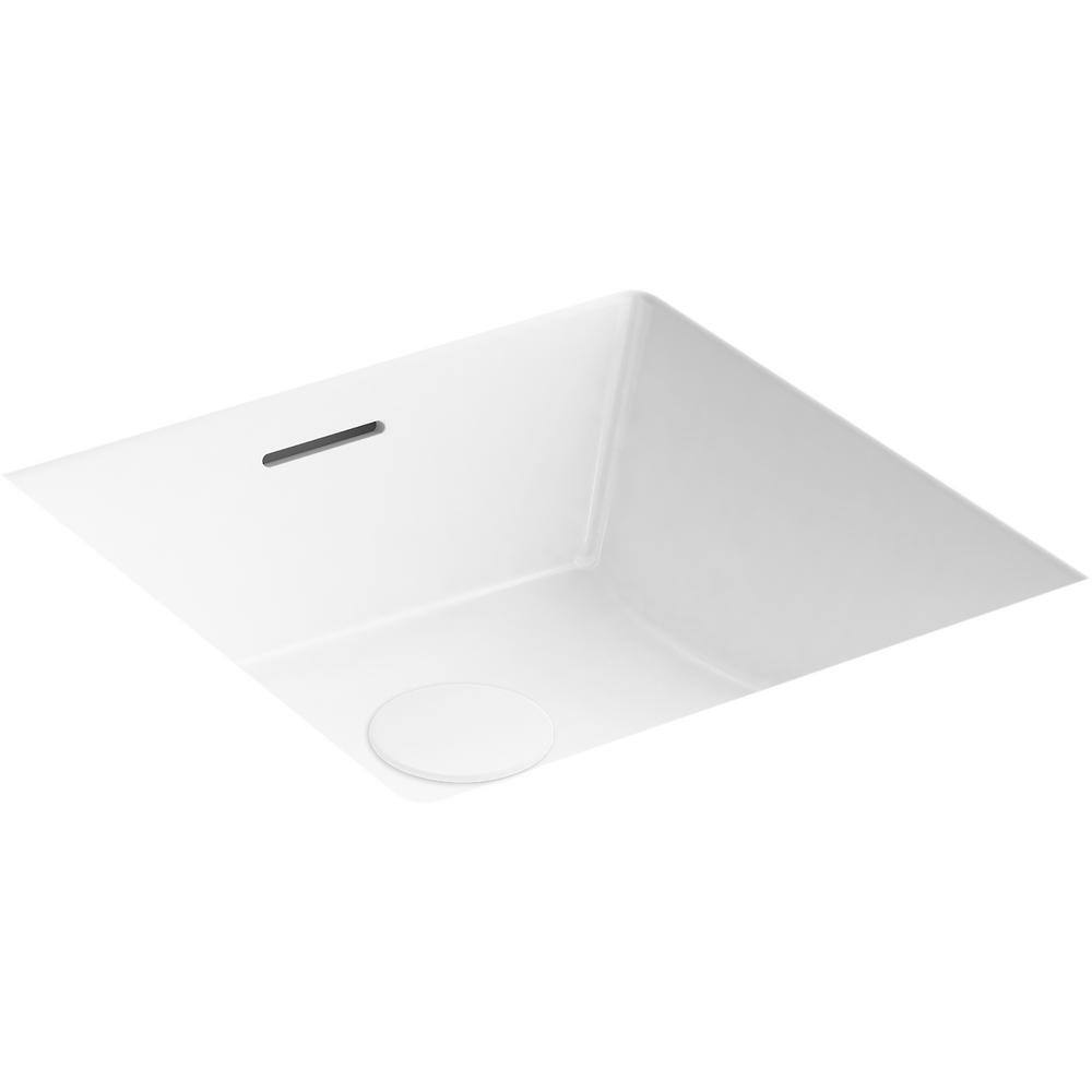 KOHLER Brazn 16.3125 in. Square Bathroom Sink in White 21056-0