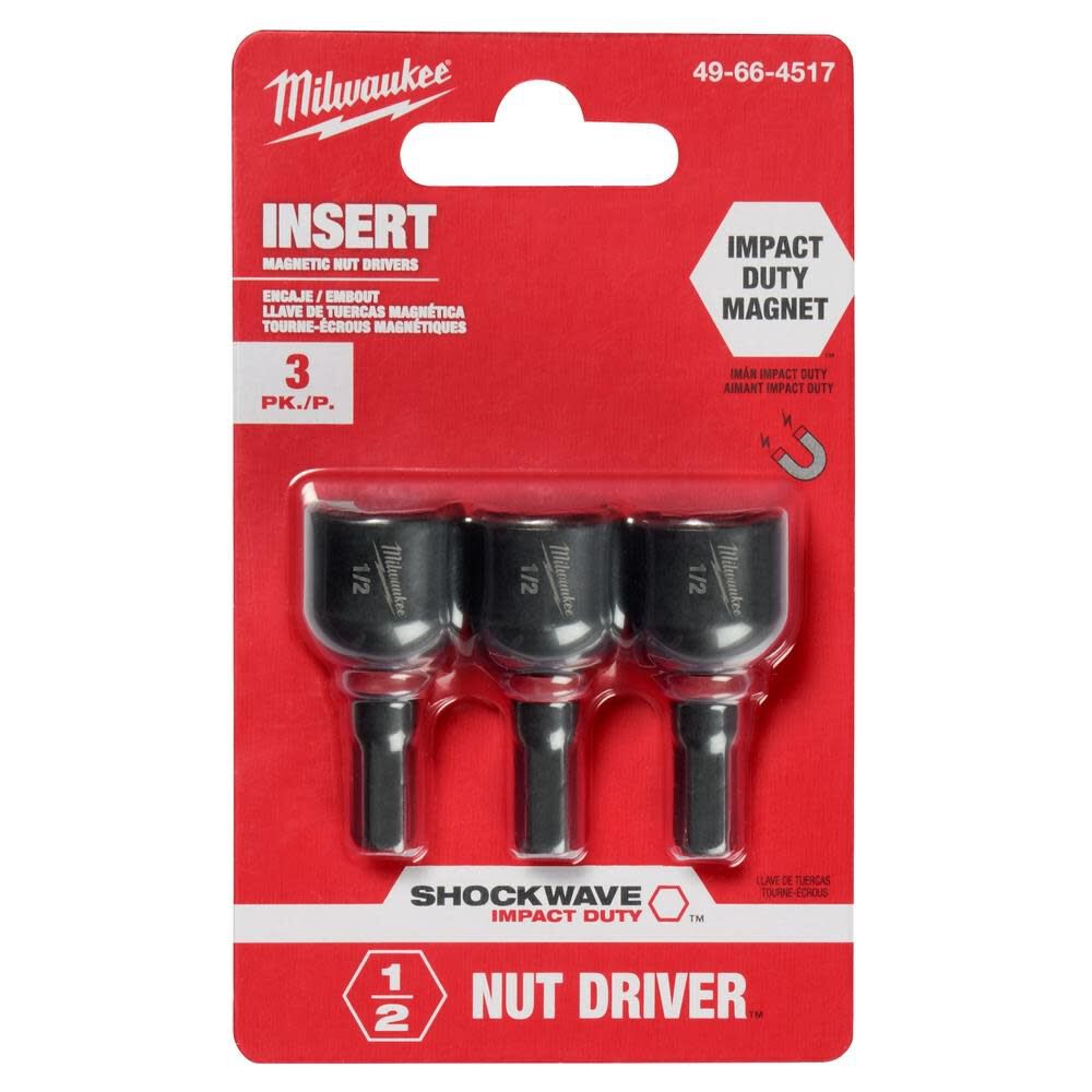 MW SHOCKWAVE 1/2 in. Insert Nut Driver 3PK 49-66-4517 from MW