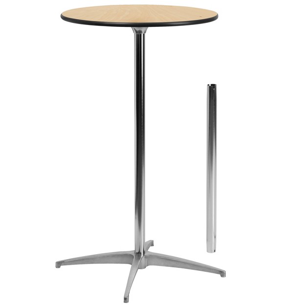 Flash Furniture 24 x27 x27 Round Wood Cocktail Table With 30 x27 x27 And 42 x27 x27 Columns