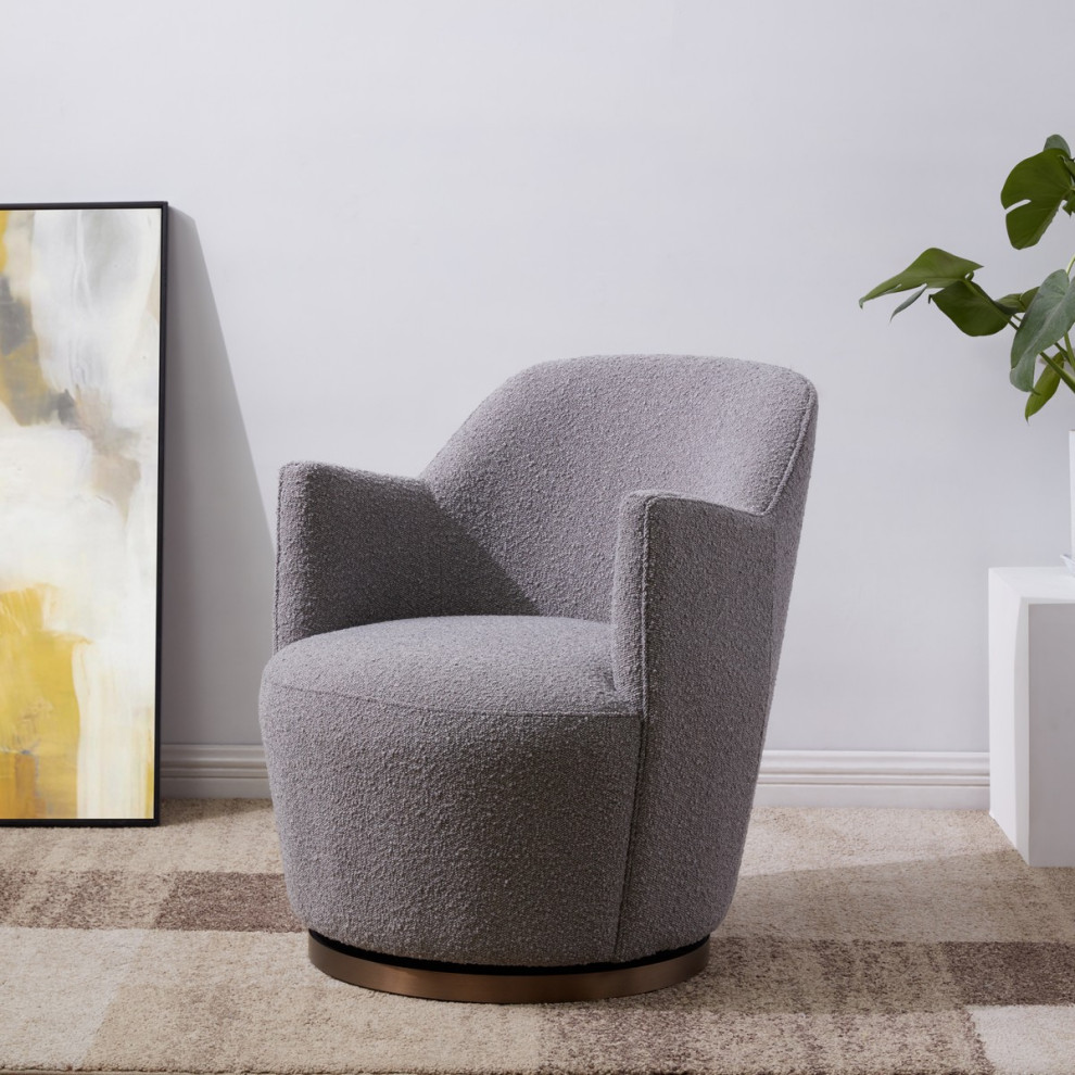 Safavieh Couture Christian Boucle Swivel Accent Chair   Contemporary   Armchairs And Accent Chairs   by Safavieh  Houzz