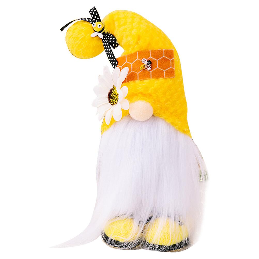 Bee Festival Themed Plush Dwarf Toy Adorable Gnome Doll Desktop Stuffed Flower Dwarf Decoration