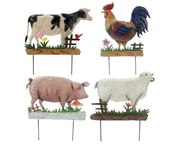 Alpine Assorted Metal Grazing Farm Animal Stake - QEL660A