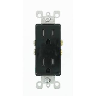 Leviton Decora 15 Amp Tamper Resistant Duplex Outlet Black R55-T5325-0DE