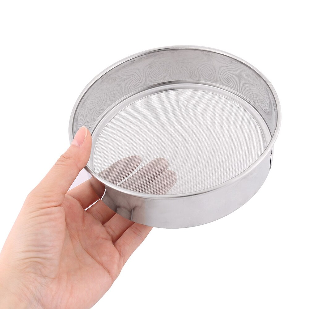 Kitchen Stainless Steel Round Shaped Flour Sugar Mesh Sifter Strainer   Silver   6\