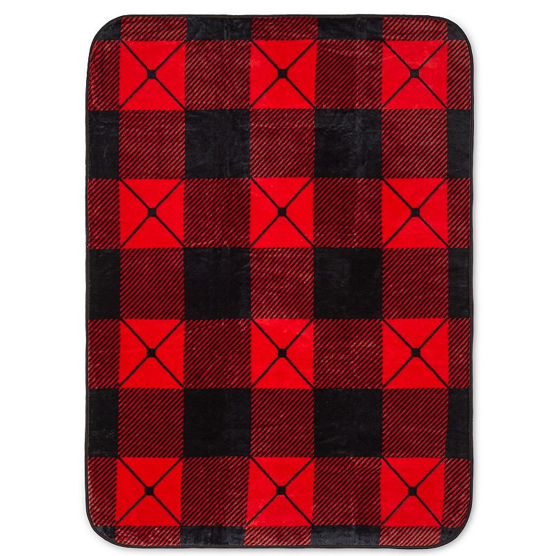 Shavel Home Buffalo Check High Pile Oversized Luxury Throw