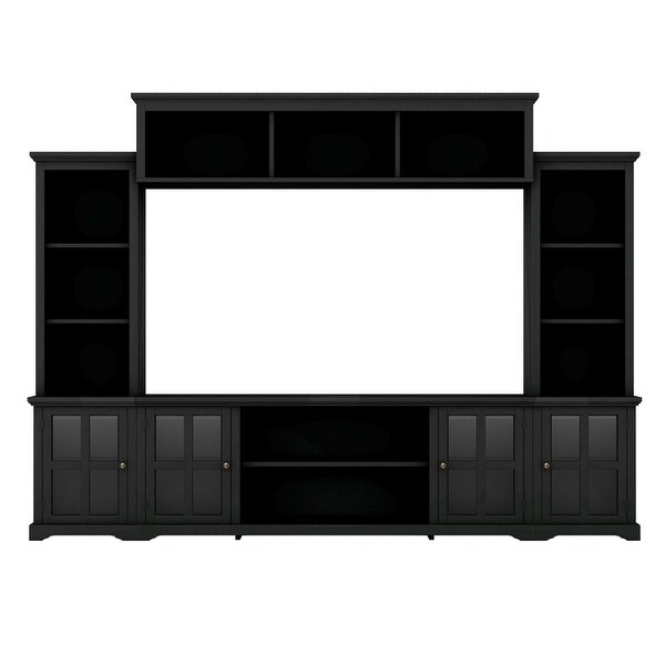 Modern TV Stand Entertainment Wall Unit with Bridge for TVs Up to 70