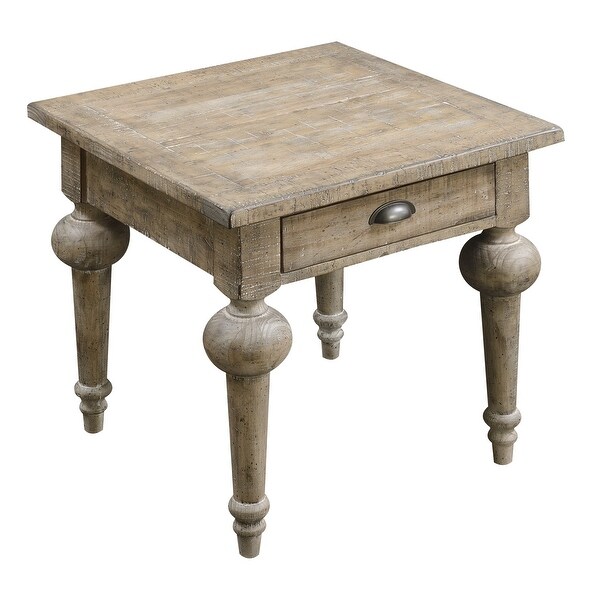 The Gray Barn Willow Way Sandstone Grey Square End Table