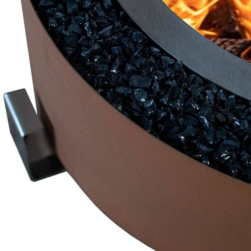 Breeo Luxeve Earth Rust With Black Glass Outdoor Smokeless Fire Pit BR-LE24-ETBL