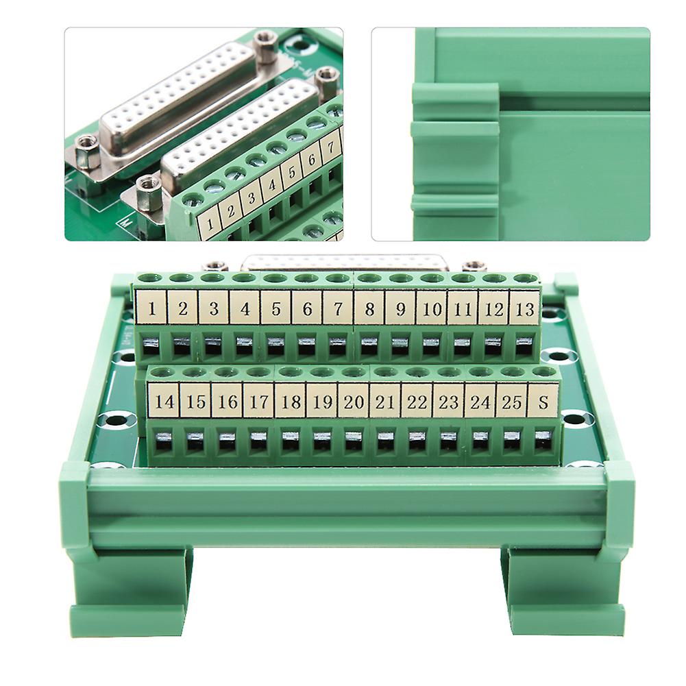 Db25-m6 Double Female Head Din Rail Mount Interface Module Terminal Block Board Connector