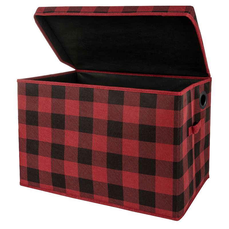 Sammy and Lou Black and Red Buffalo Check Felt Toy Box