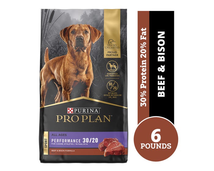 Purina Pro Plan Sport Performance 30/20 Beef  Bison Formula Dry Dog Food， 6 lb. Bag