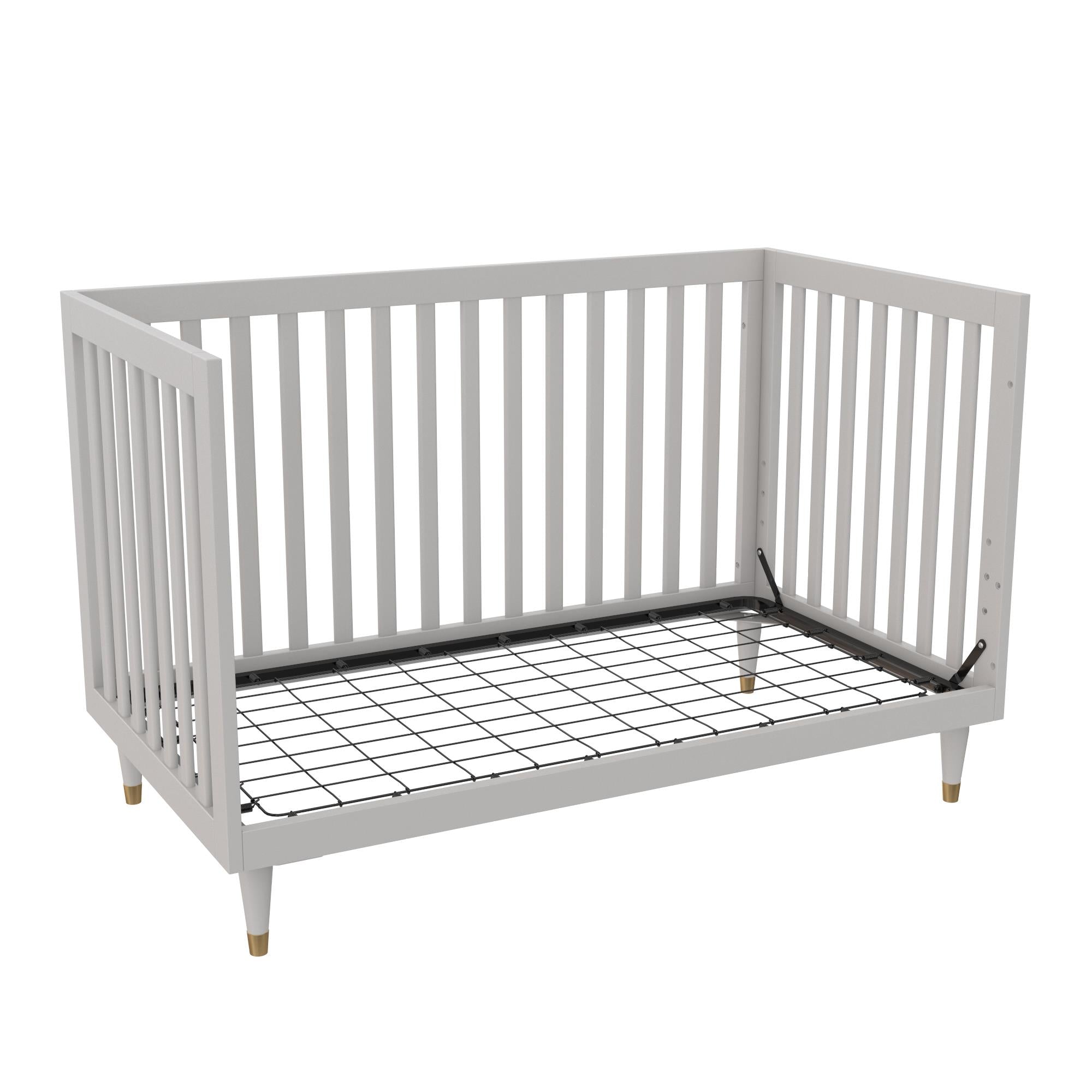 Little Seeds Rowan Valley Flint 3 in 1 Crib, Gray with Metal Legs