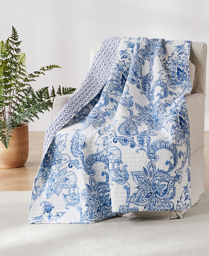 Levtex Bennett Reversible Paisley Quilted Throw， 50