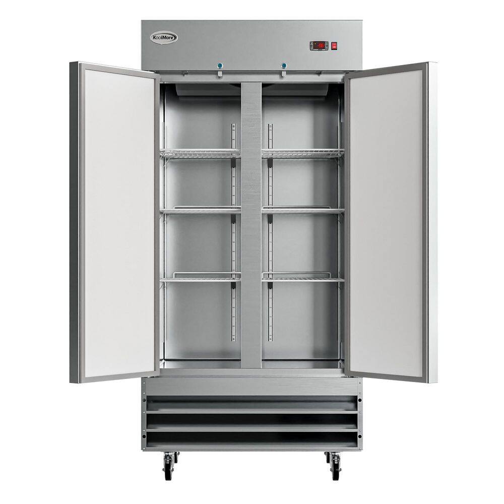 Koolmore 35 cu. ft. Commercial 2 Door Reach-In Auto Defrost Freezer in Stainless Steel RIF-2D-SS35C