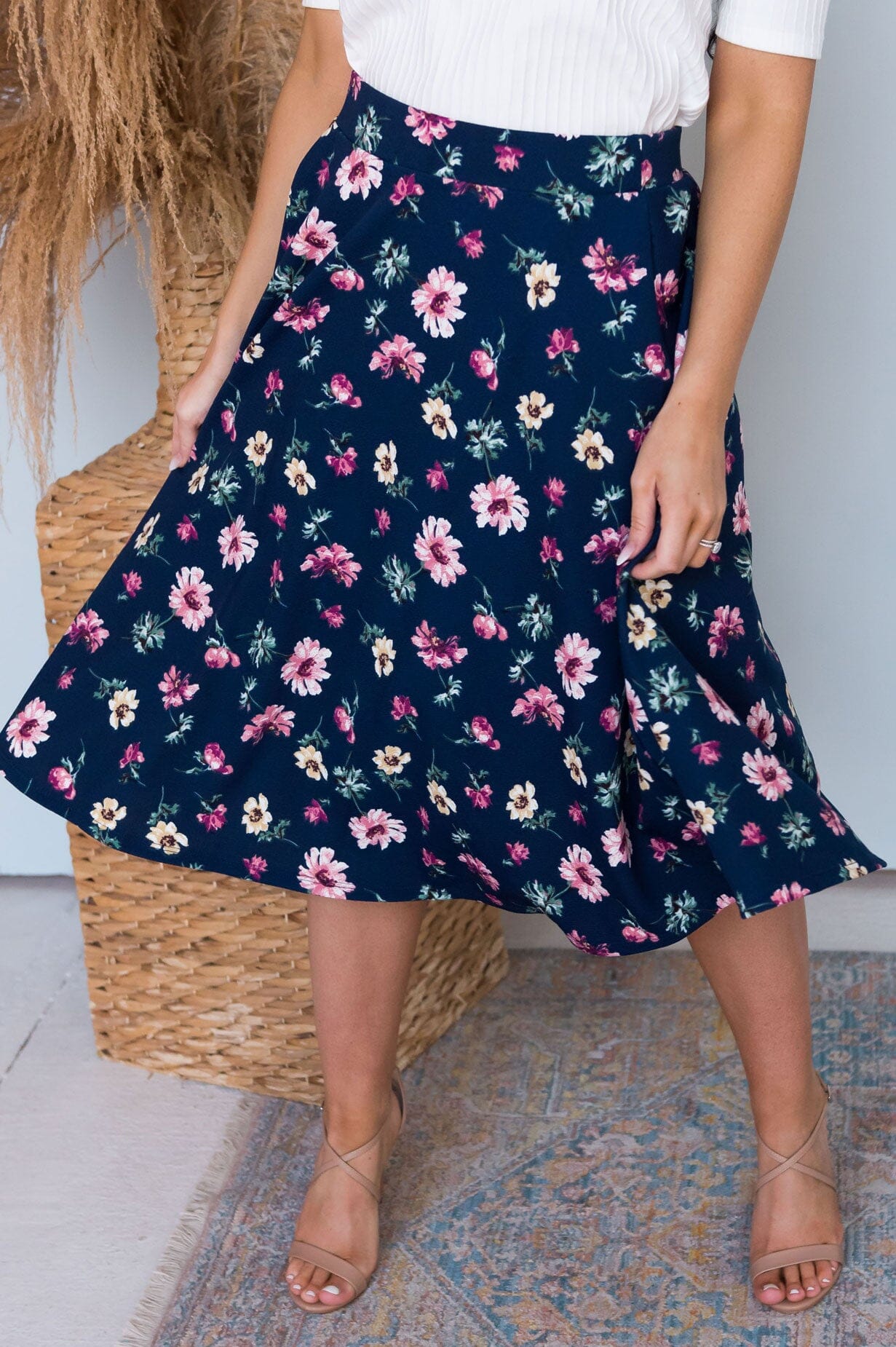 Bouquet of Flowers Modest Circle Skirt