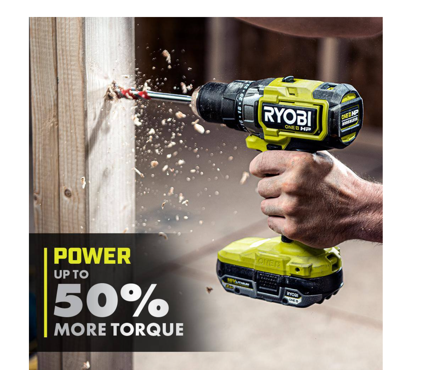 RYOBI PBLDD01K-A986501 ONE+ HP 18V Brushless Cordless 1/2 in. Drill/Driver Kit w/(2) Batteries， Charger， Bag， and Drill and Drive Kit (65-Piece)