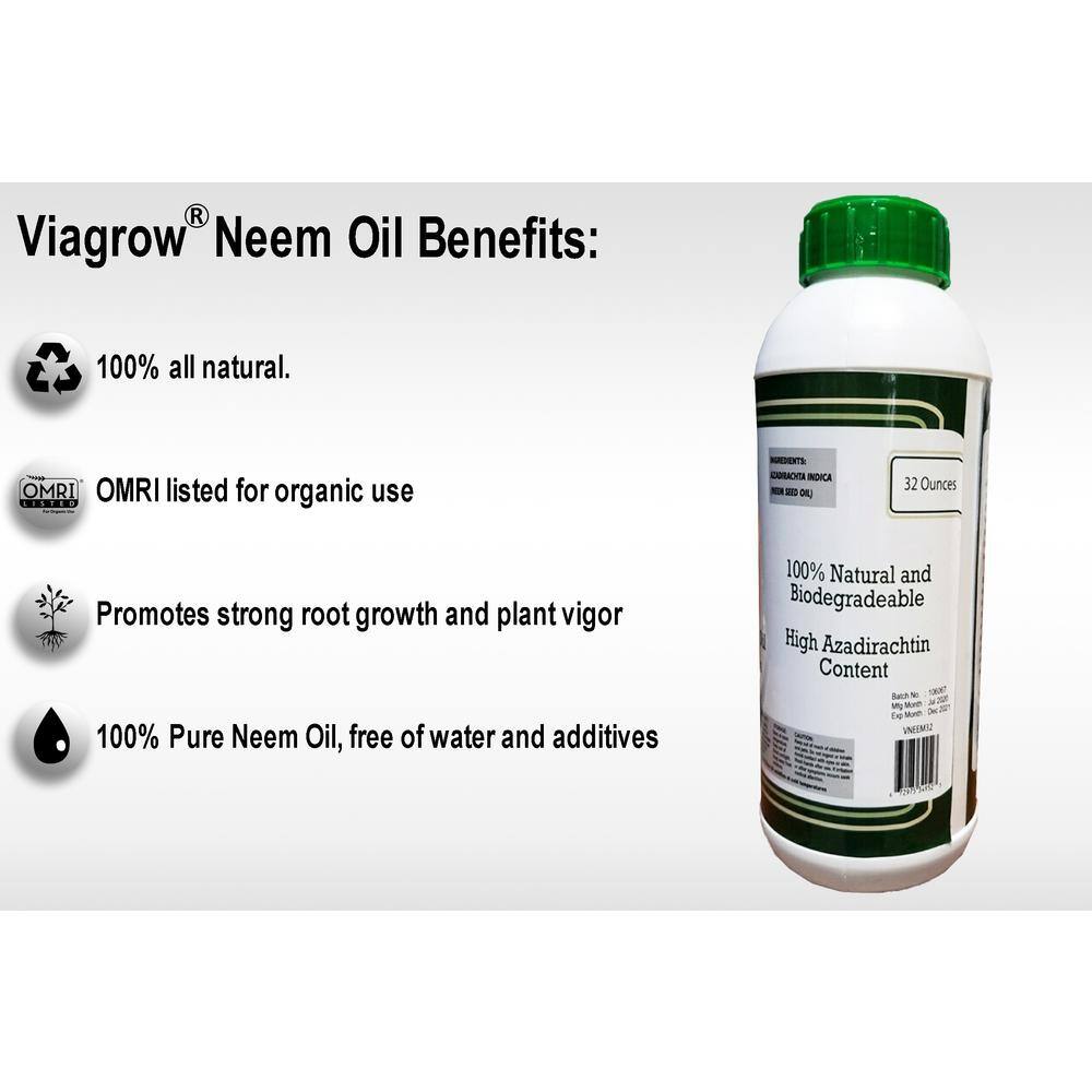 Viagrow 128 oz. Cold Pressed Neem Oil Seed Extract (Makes 192 Gal.) VNEEM32-4