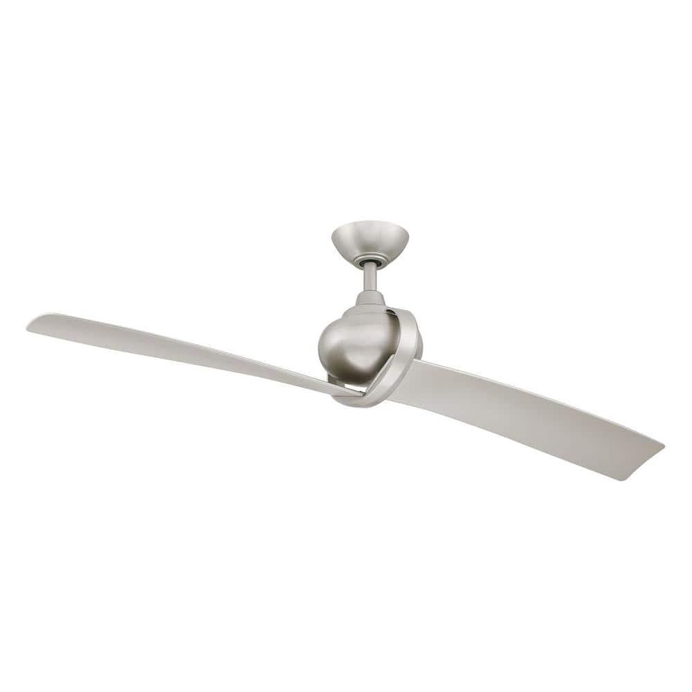 Parrot Uncle Shellcove 54 in Modern Silver 2Blade Downrod Ceiling Fan with Remote Control