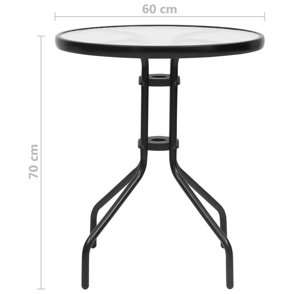 vidaXL Patio Table Black Ø23.6