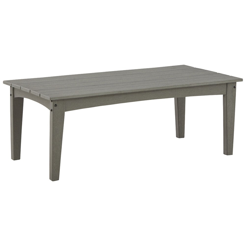 Signature Design by Ashley Visola Gray Rectangular Outdoor Poly  Weather Cocktail Table   48\