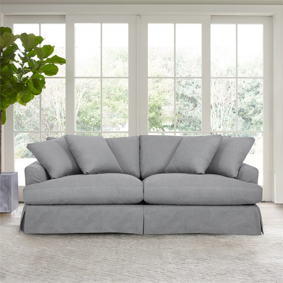 Ciara 93 quotUpholstered Sofa in Slate Gray   Sofas   by Homesquare  Houzz