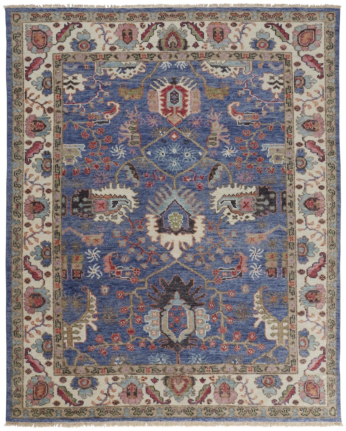 Bennet Blue and Red Rug by BD Fine