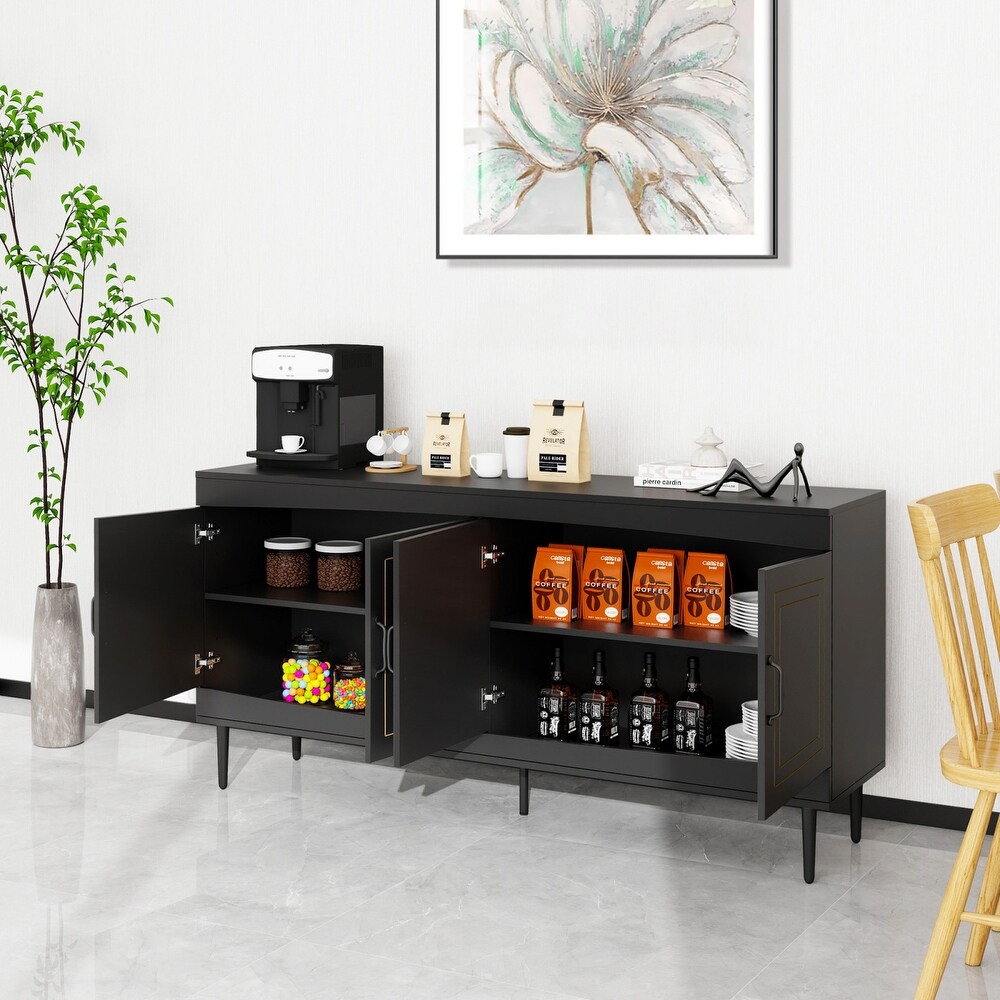 Sideboard Buffet Cabinet  Wooden Storage Cabinet with Adjustable Shelves   63.00\