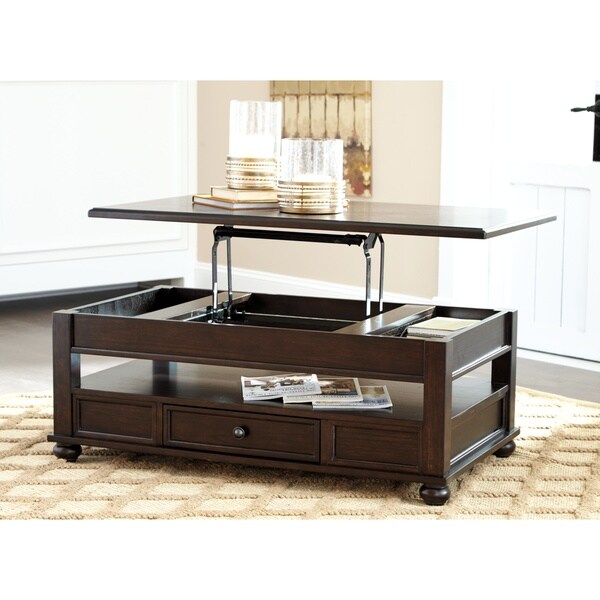 Barilanni Casual Lift Top Cocktail Table Dark Brown