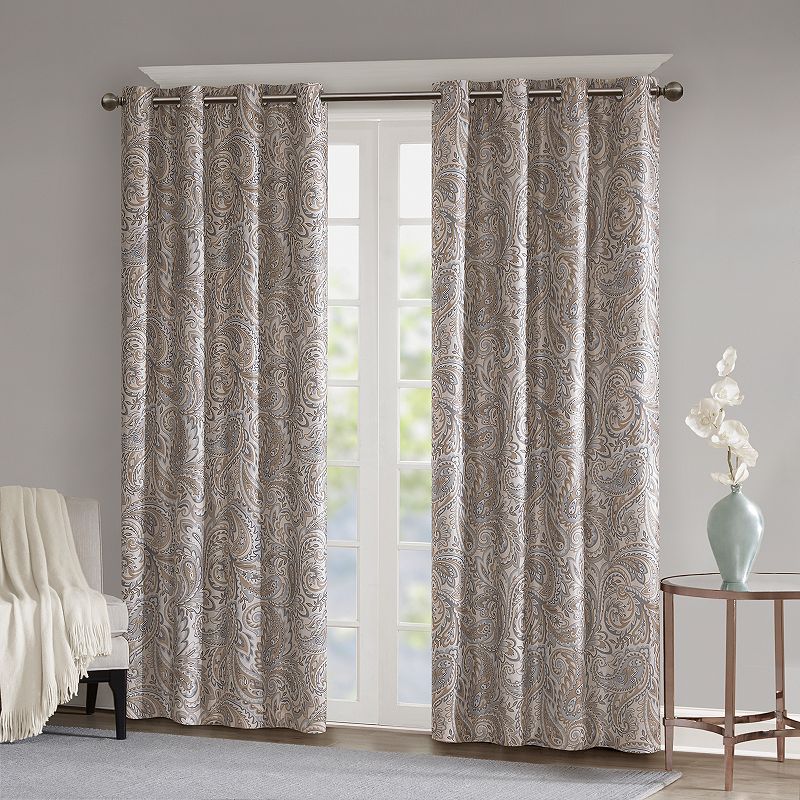 SunSmart Dahlia Paisley Printed 100% Blackout 1 Window Curtain Panel