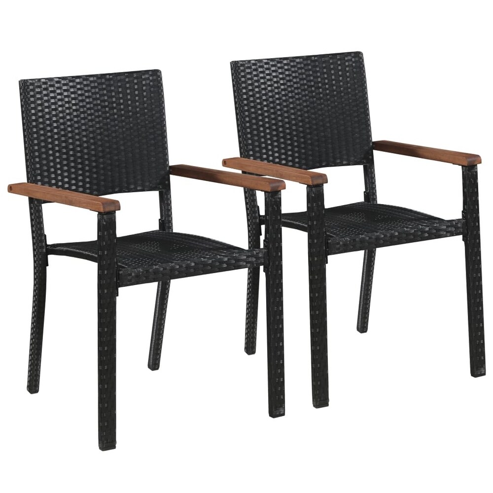 vidaXL 3 Piece Patio Dining Set Black   34.7\