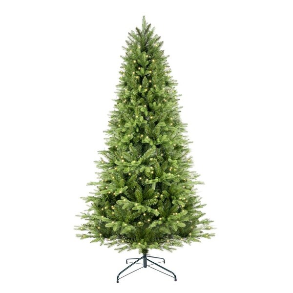 7.5 FT Artificial Christmas Tree Prelit PEandPVC with Metal Stand