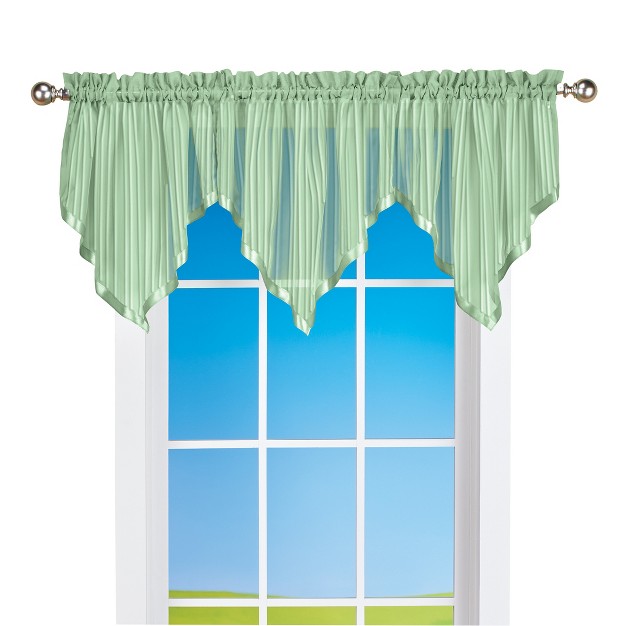 Collections Etc 3pc Striped Sheer Valance Set