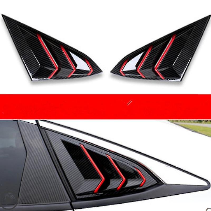 Rear Window Triangular Carbon Fiber With Red Line For 10th 2017 2018 2019 Window Blinds Triangular