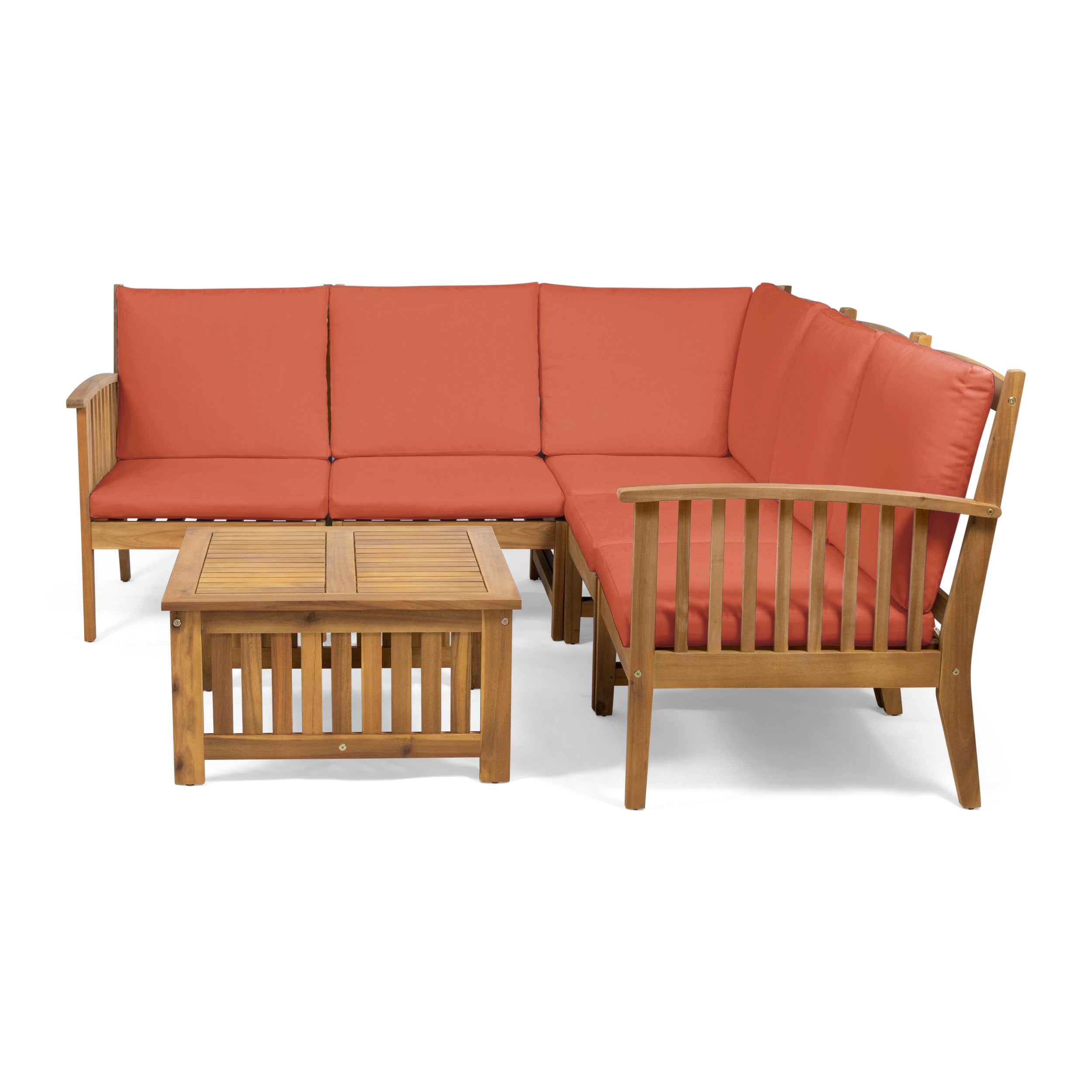 Maud Outdoor 5 Seater Acacia Wood Sofa Sectional Set