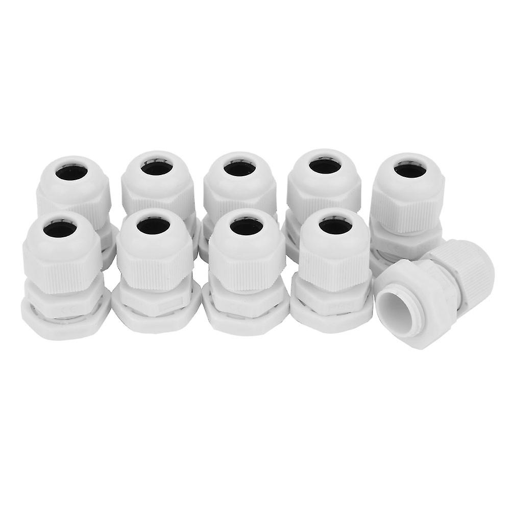 10pcs/set Ip68 Waterproof White Nylon Plastic Cable Gland Connector (pg9)