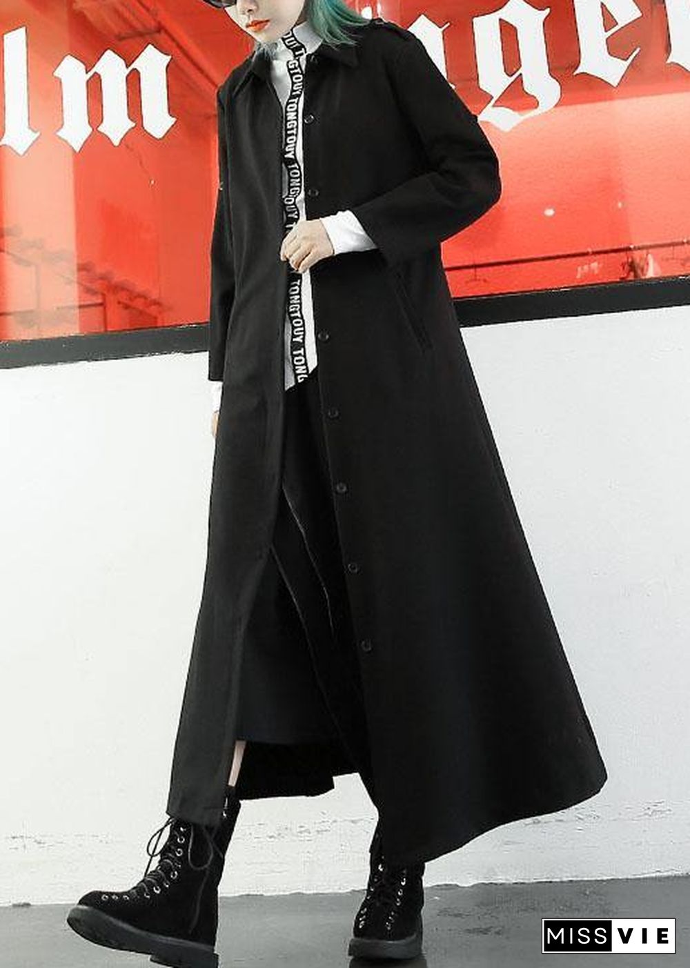 boutique plus size long jackets fall women coats black lapel collar  coat