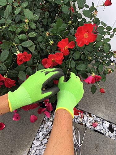 Garden Guru Premium Garden Gloves, Comfortable and Durable Gardening Gloves Women and Men, Green & Black