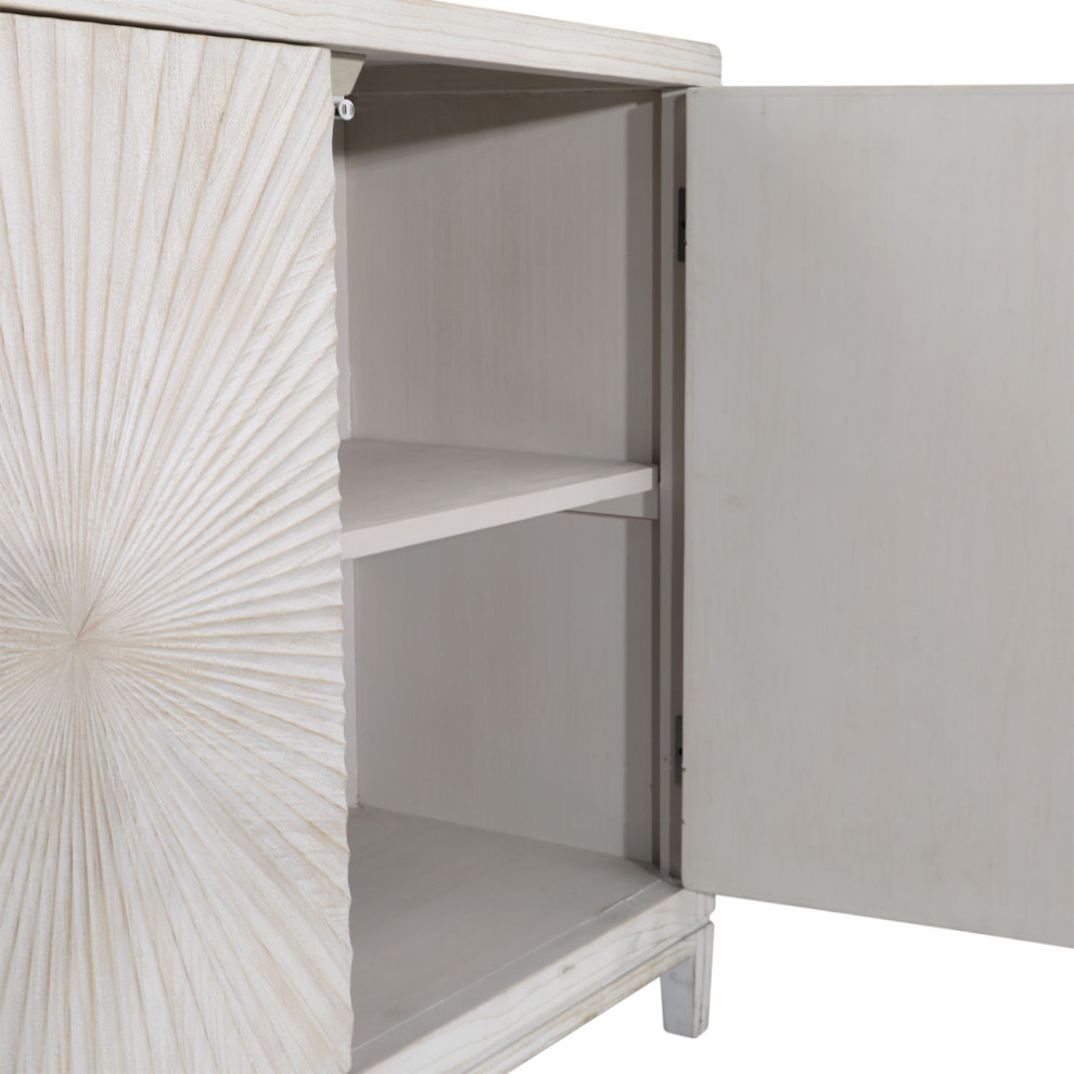 79 quotWhite Wash Melrose Sideboard Cabinet Media Console   Transitional   Media Cabinets   by Terra Nova Designs  Inc.  Houzz