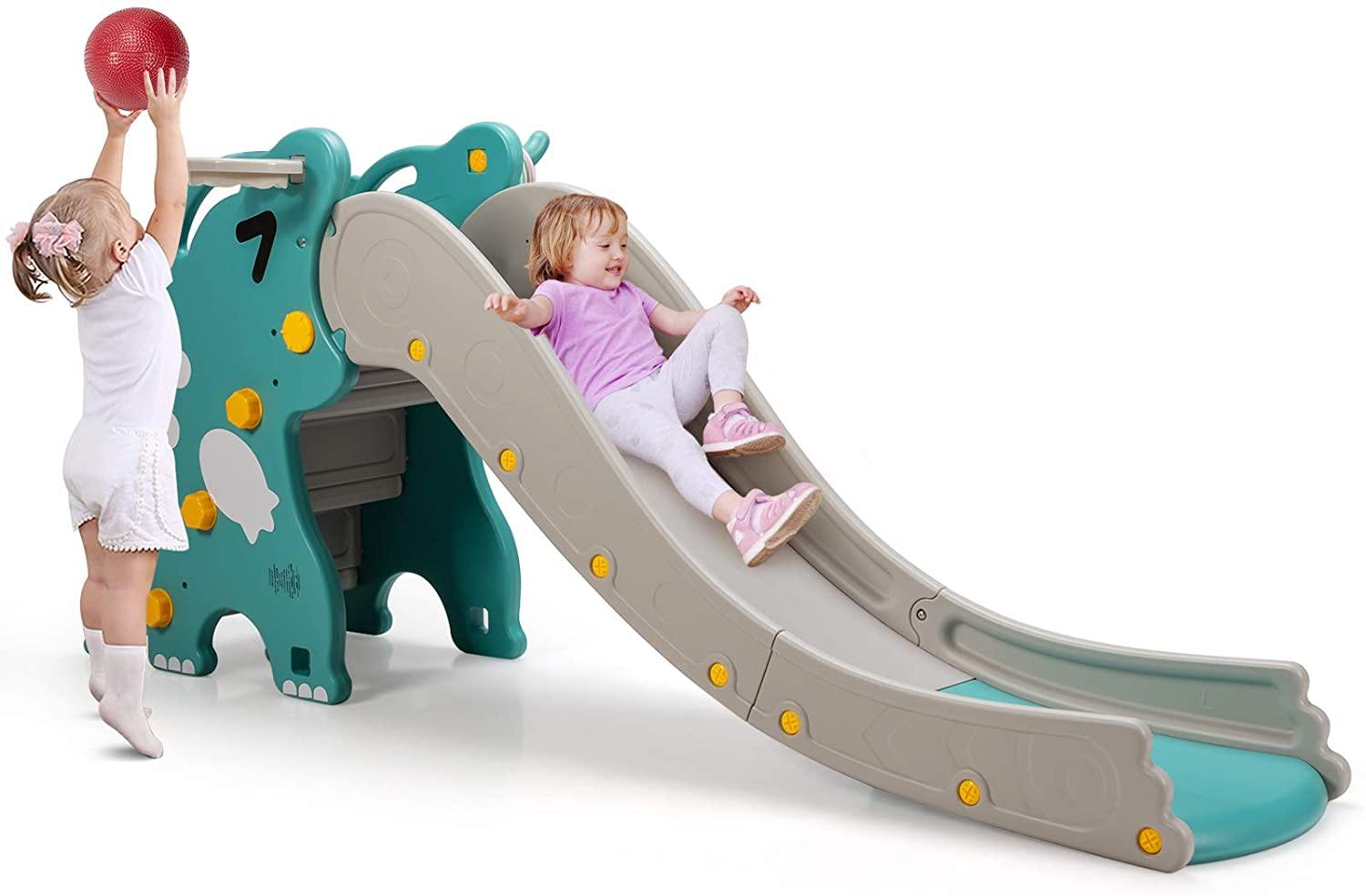 BABY JOY 3 in 1 Slide for Kids, Toddler Large Play Climber Slide PlaySet with Extra Long Slipping Slope