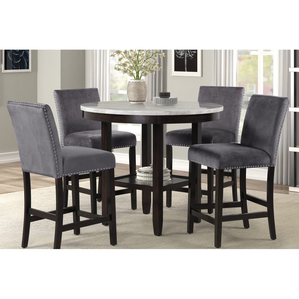 New Classic Furniture Reginald 5 Piece Round Counter Set