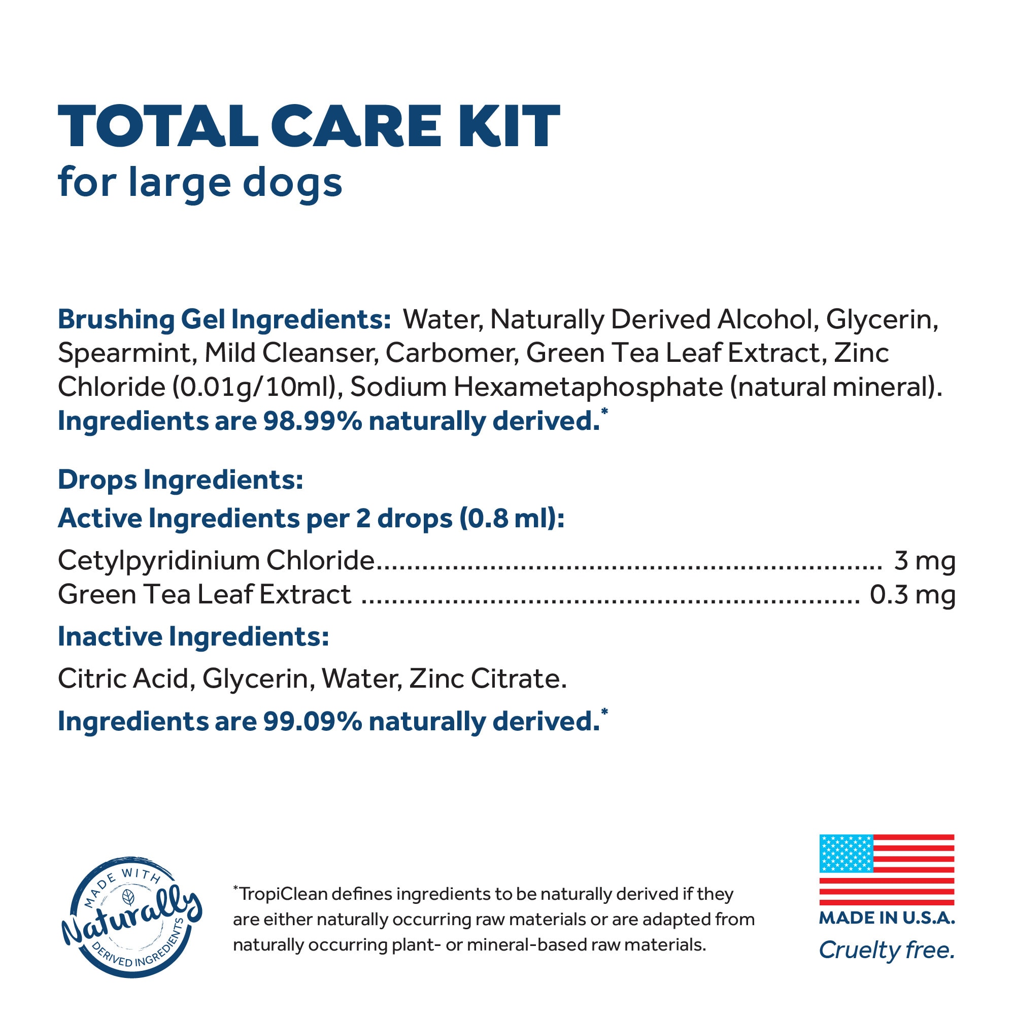 TropiClean Fresh Breath Vet Strength Formula Total Care Kit for Large Dogs