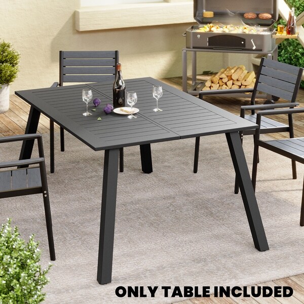 Black Outdoor Expandable Aluminum Dining Table