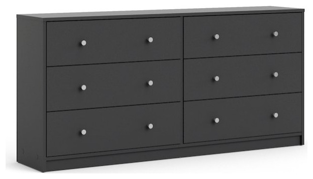 Portland 6 Drawer Double Dresser  Grey   Contemporary   Dressers   by BisonOffice  Houzz