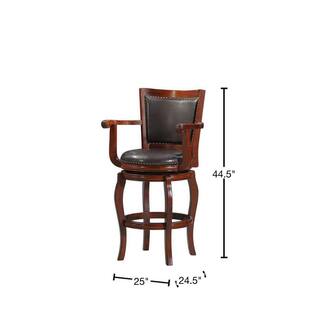 Boraam Jones 29 in.Cherry and Brown Swivel Barstool 52429