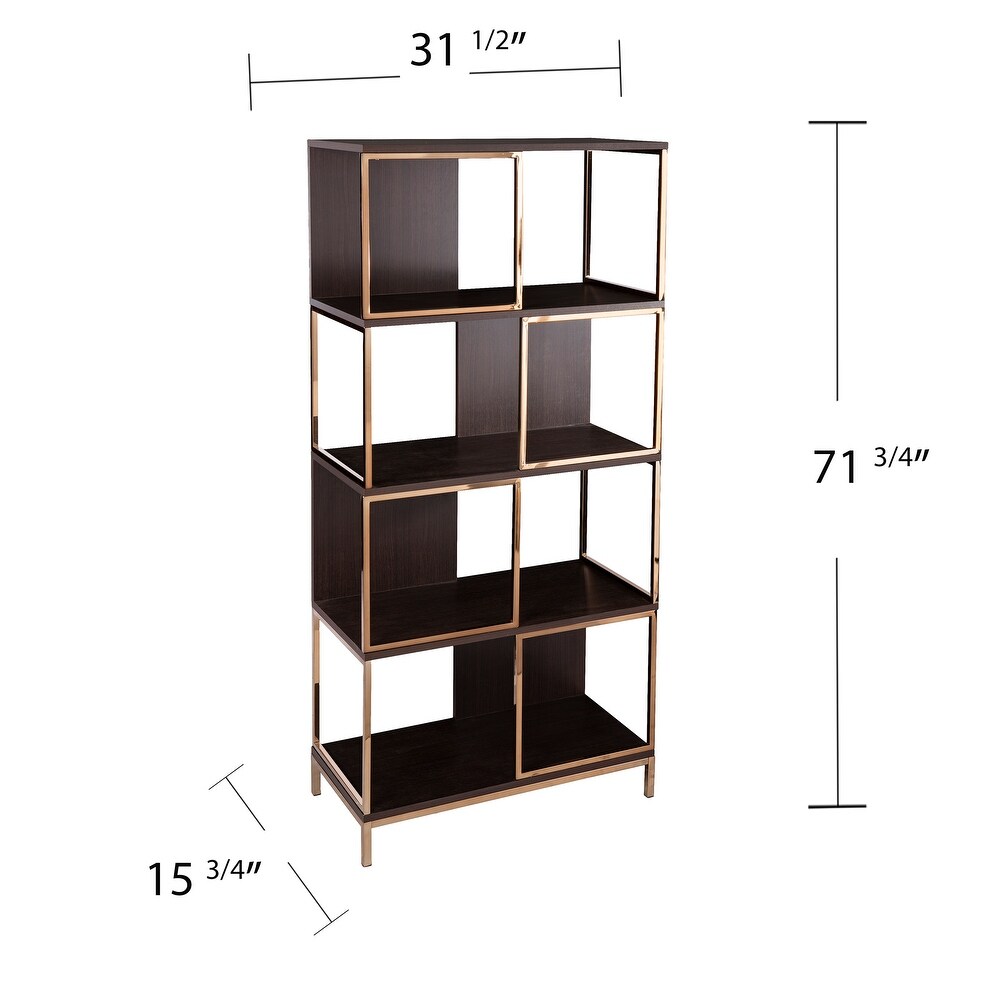 SEI Furniture Contemporary Brown Wood Etagere