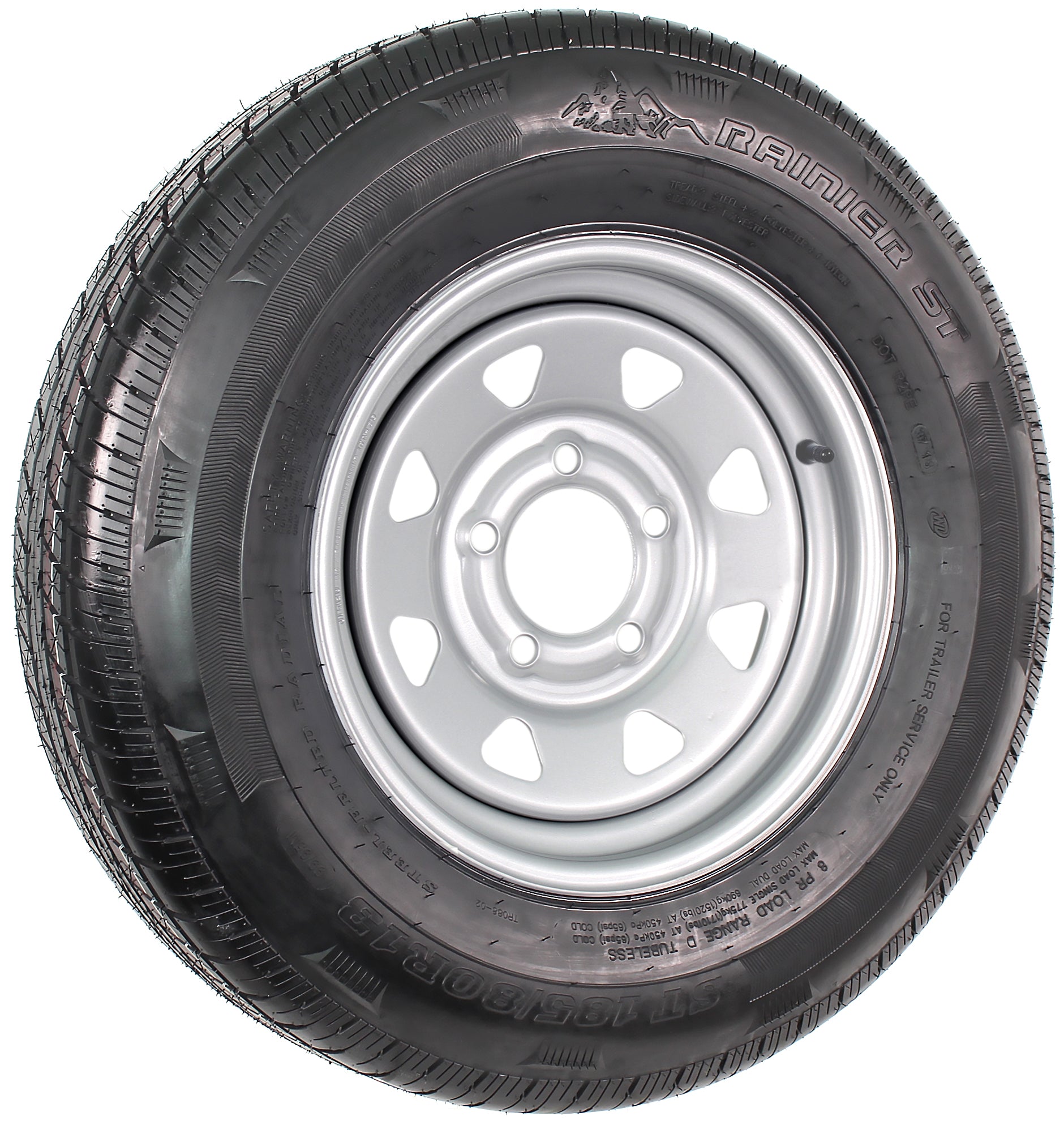 Trailer Tire and Rim ST185/80R13 LRC 1480 Lb. 13X4.5 5-4.5 Silver Spoke Wheel