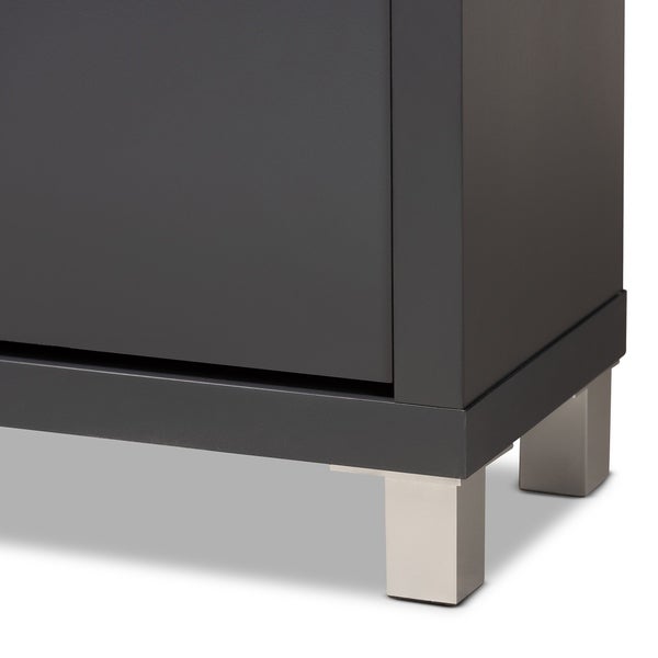 Copper Grove Zdolbuniv Dark Grey Shoe Cabinet with 6 Fold - - 28046200