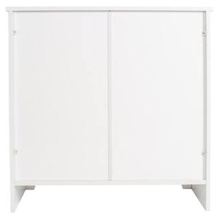 Redmon Contemporary Country 23.5 in.W x 11.7 in.D x 23.5 in. H Free Standing Double Door Cabinet With Wainscot Panels in White 5224WH