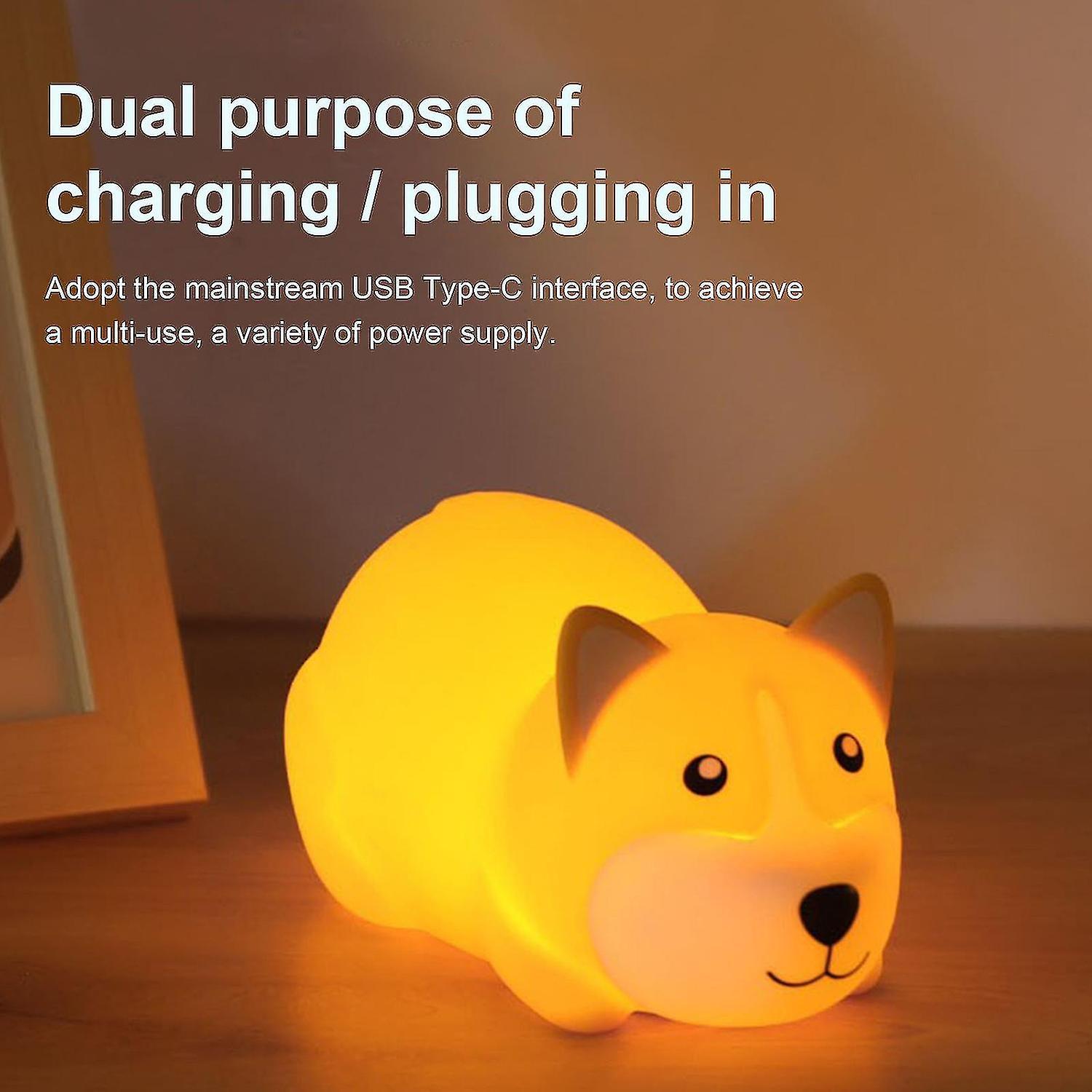 Cartoon Cocky Dog Nightlight Soft Light Silicone 3-gear Dimmable